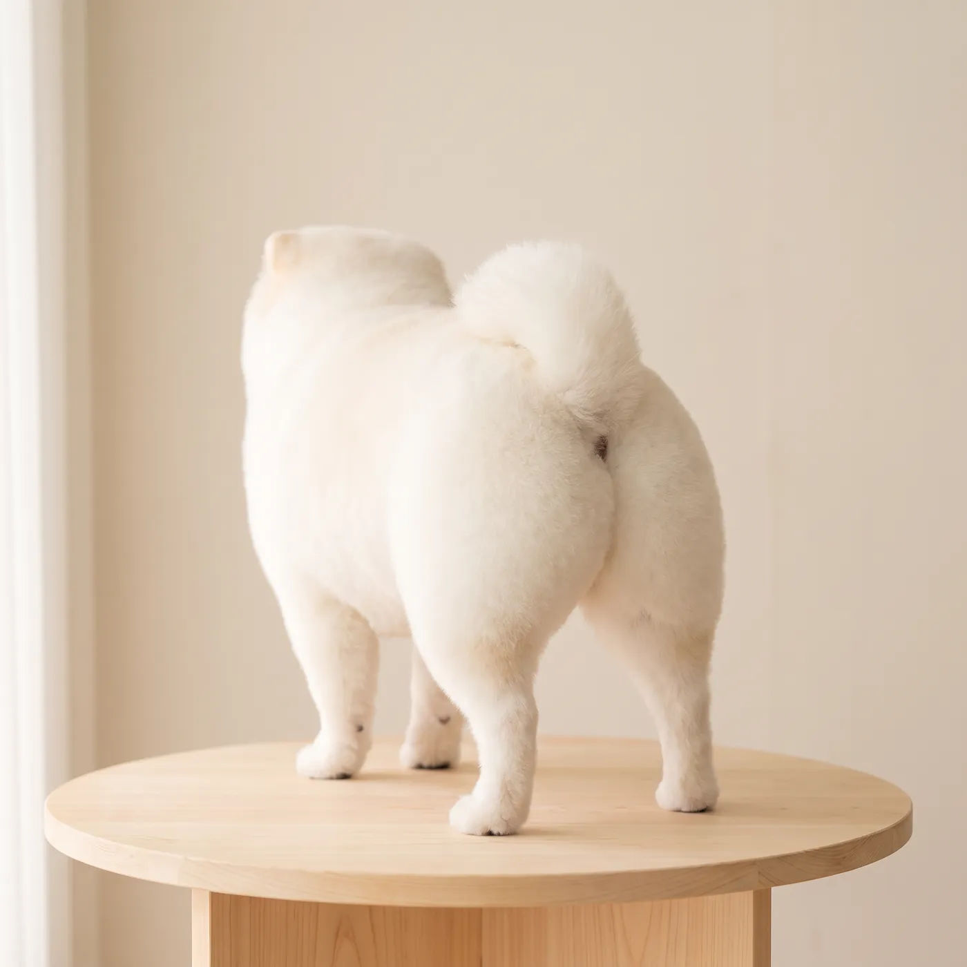 Nachher: Pomeranian, Rückansicht
